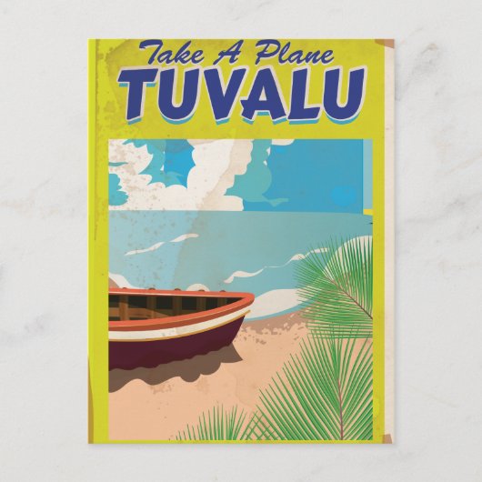 Tuvalu Vintage Reisposter Briefkaart (Voorkant)