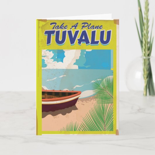 Tuvalu vintage reisposter feestdagen kaart (Voorkant)