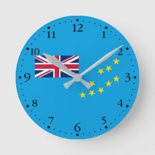 Tuvalu vlag ronde klok