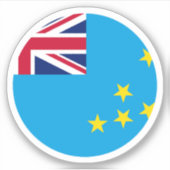Tuvalu Vlag Ronde Sticker (Voorkant)