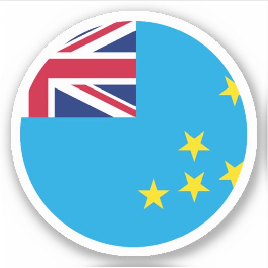 Tuvalu Vlag Ronde Sticker (Voorkant)