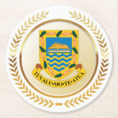 Tuvalu-wapenschild Ronde Kartonnen Onderzetter (Voorkant)