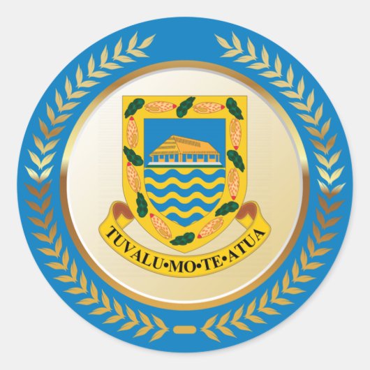Tuvalu-wapenschild Ronde Sticker (Voorkant)