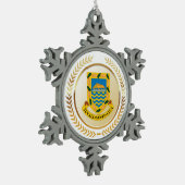 Tuvalu-wapenschild Tin Sneeuwvlok Ornament (Links)