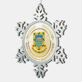 Tuvalu-wapenschild Tin Sneeuwvlok Ornament (Rechts)