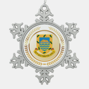 Tuvalu-wapenschild Tin Sneeuwvlok Ornament