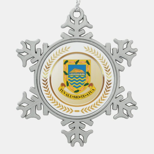Tuvalu-wapenschild Tin Sneeuwvlok Ornament (Voorkant)