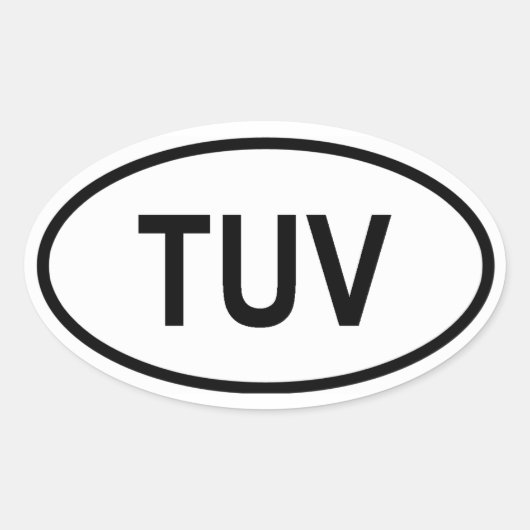 Tuvalu "YUV" Ovale Sticker (Voorkant)