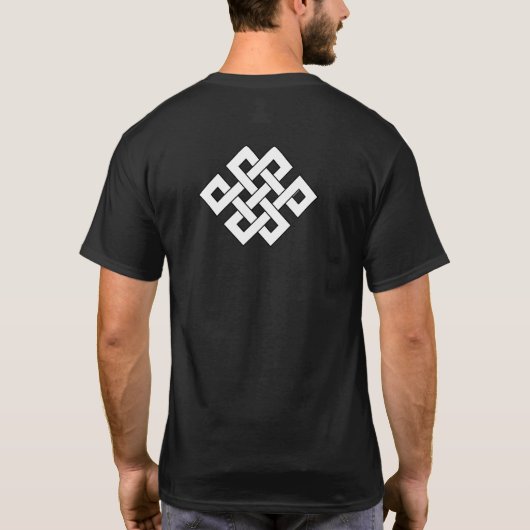 Tuvan Crest en Boeddhist Eindeloos T-shirt (Achterkant)