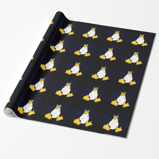 TUX Blue Sobel Cadeaupapier (Uitgerold)