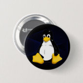 TUX Blue Sobel Ronde Button 5,7 Cm (Voorkant /achterkant)