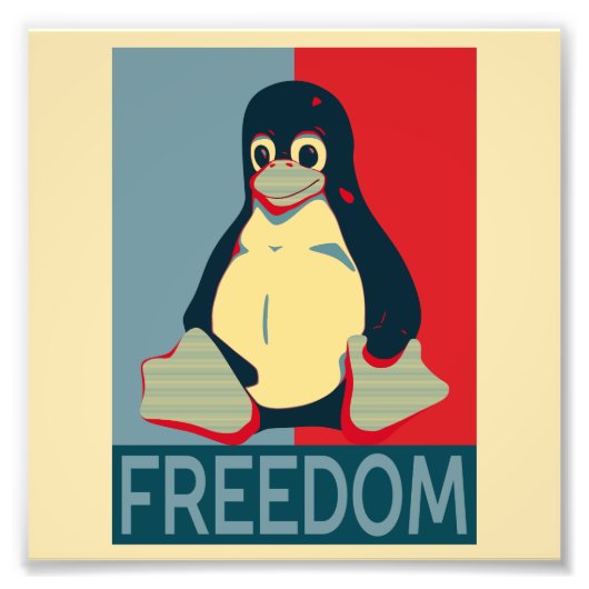 Tux Freedom voor Linux-gebruikers Foto Afdruk (Voorkant)