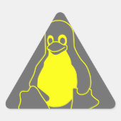 Tux geel op grijs sticker (Voorkant)