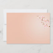 Tux & Gown, cherry blossom Couple's Vrijgezellenfe Kaart (Achterkant)