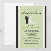 Tux & Gown Couple's Bridal Shower Invitation Kaart (Voorkant / Achterkant)