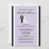 Tux & Gown Couple's Bridal Shower Invitation Kaart (Voorkant)