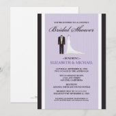 Tux & Gown Couple's Bridal Shower Invitation Kaart (Voorkant / Achterkant)