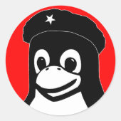 Tux Guevara Ronde Sticker (Voorkant)
