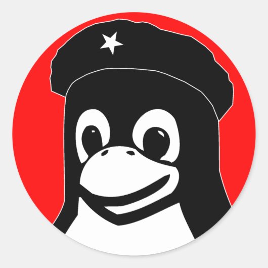 Tux Guevara Ronde Sticker (Voorkant)
