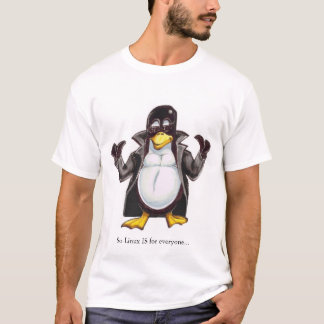 Tux in een trenchcoat t-shirt