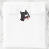 Tux Kerstkat Ronde Sticker (Tas)