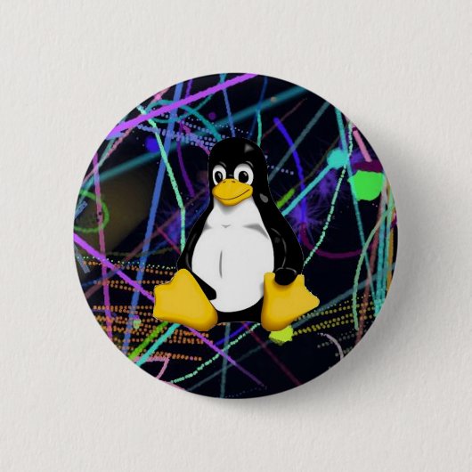 TUX-krabbels Ronde Button 5,7 Cm (Voorkant)