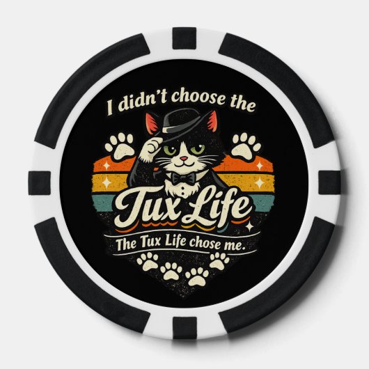 Tux Life koos mij Grappige Kat Poker Chips (Voorkant)