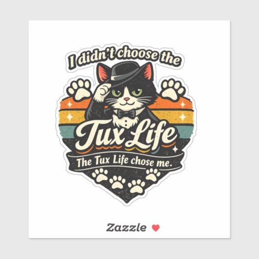 Tux Life koos mij Grappige Kat Sticker (Vel)