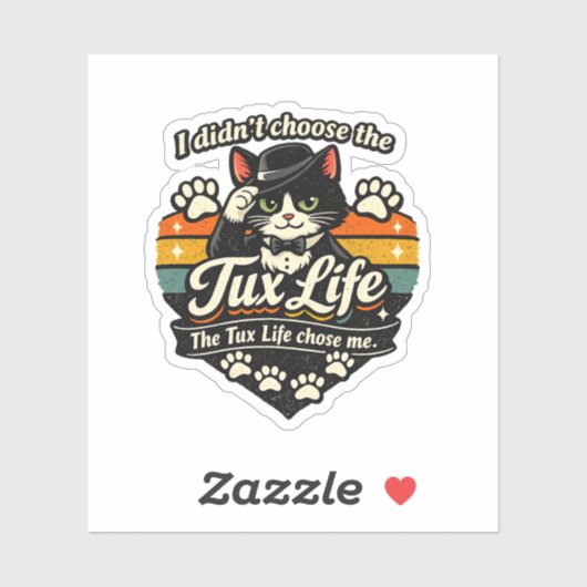 Tux Life koos mij Grappige Kat Sticker (Vel)