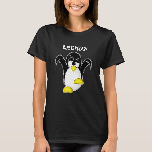 Tux Linux Leenux Penguin Nerd Computer Freak Hacke T-shirt (Voorkant)