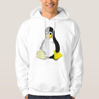 Tux mascotte halve tekst hoodie