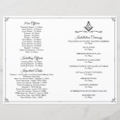 Tux Masonic Program Sjabloon Vrijmetselaar Station (Achterkant)