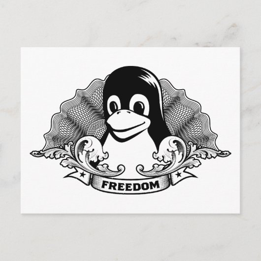 Tux Penguin - (Linux, Open Source, Copyleft, FSF) Briefkaart (Voorkant)