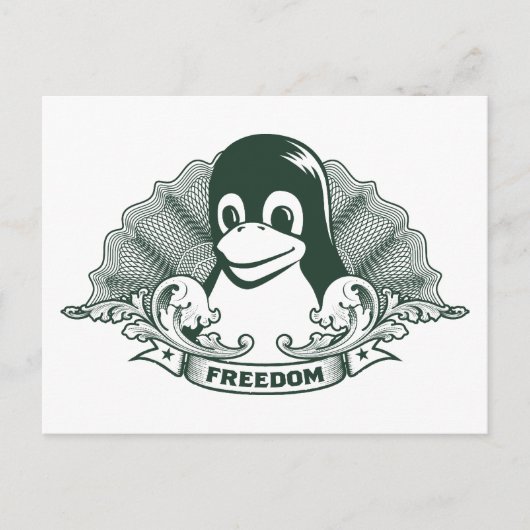 Tux Penguin - (Linux, Open Source, Copyleft, FSF) Briefkaart (Voorkant)