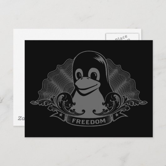 Tux Penguin - (Linux, Open Source, Copyleft, FSF) Briefkaart (Voorkant / Achterkant)