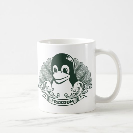 Tux Penguin - (Linux, Open Source, Copyleft, FSF) Koffiemok (Rechts)