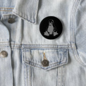 Tux Penguin - (Linux, Open Source, Copyleft, FSF) Ronde Button 5,7 Cm (In situ)