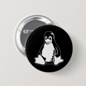 Tux Penguin - (Linux, Open Source, Copyleft, FSF) Ronde Button 5,7 Cm (Voorkant /achterkant)