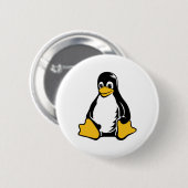 Tux Penguin - (Linux, Open Source, Copyleft, FSF) Ronde Button 5,7 Cm (Voorkant /achterkant)