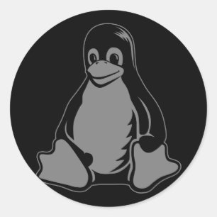 Tux Penguin - (Linux, Open Source, Copyleft, FSF) Ronde Sticker