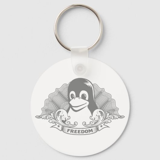 Tux Penguin - (Linux, Open Source, Copyleft, FSF) Sleutelhanger (Voorkant)