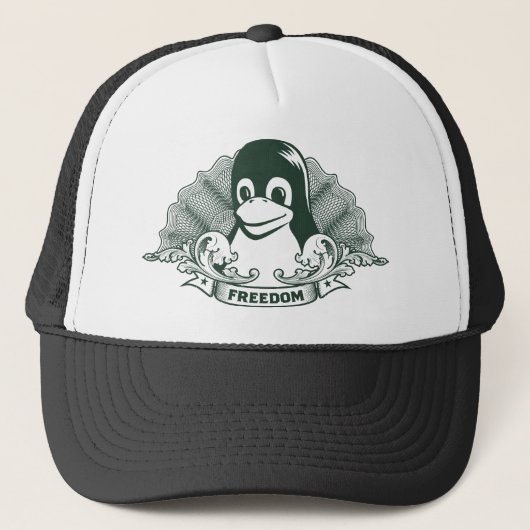 Tux Penguin - (Linux, Open Source, Copyleft, FSF) Trucker Pet (Voorkant)