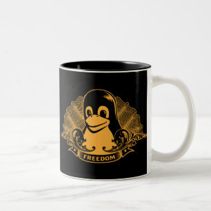 Tux Penguin - (Linux, Open Source, Copyleft, FSF) Tweekleurige Koffiemok