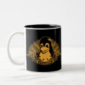 Tux Penguin - (Linux, Open Source, Copyleft, FSF) Tweekleurige Koffiemok (Links)