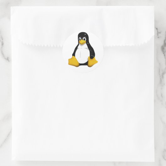 Tux Ronde Sticker (Tas)