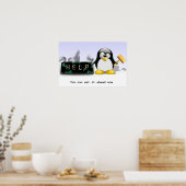 Tux Smash-klok-anti-zomertijd Poster (Keuken)