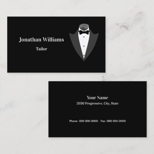 Tux Suit Tailor Visitekaartje (Voorkant / Achterkant)