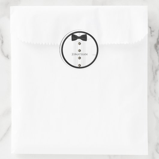 Tux Trouwstickers Ronde Sticker (Tas)
