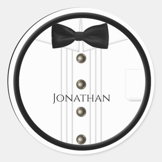Tux Trouwstickers Ronde Sticker (Voorkant)