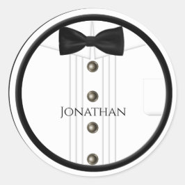 Tux Trouwstickers Ronde Sticker